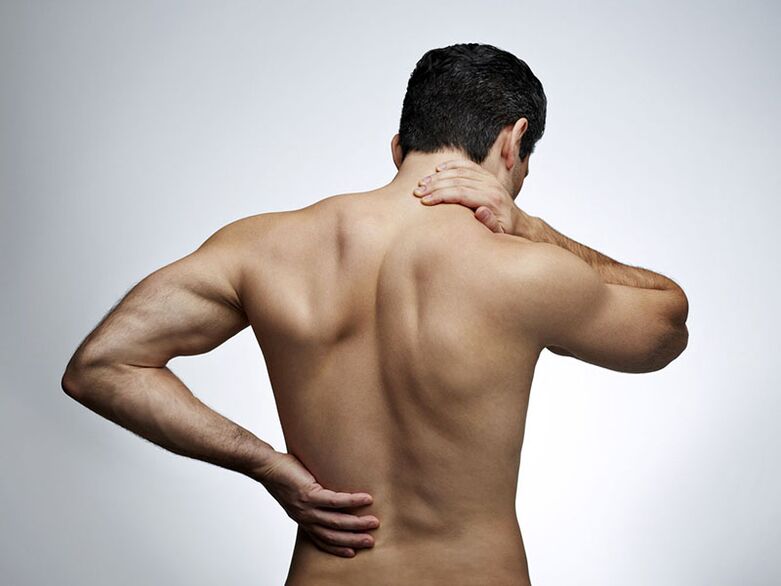Glavni simptomi osteohondroze so bolečine v vratu, hrbtu in spodnjem delu hrbta. 